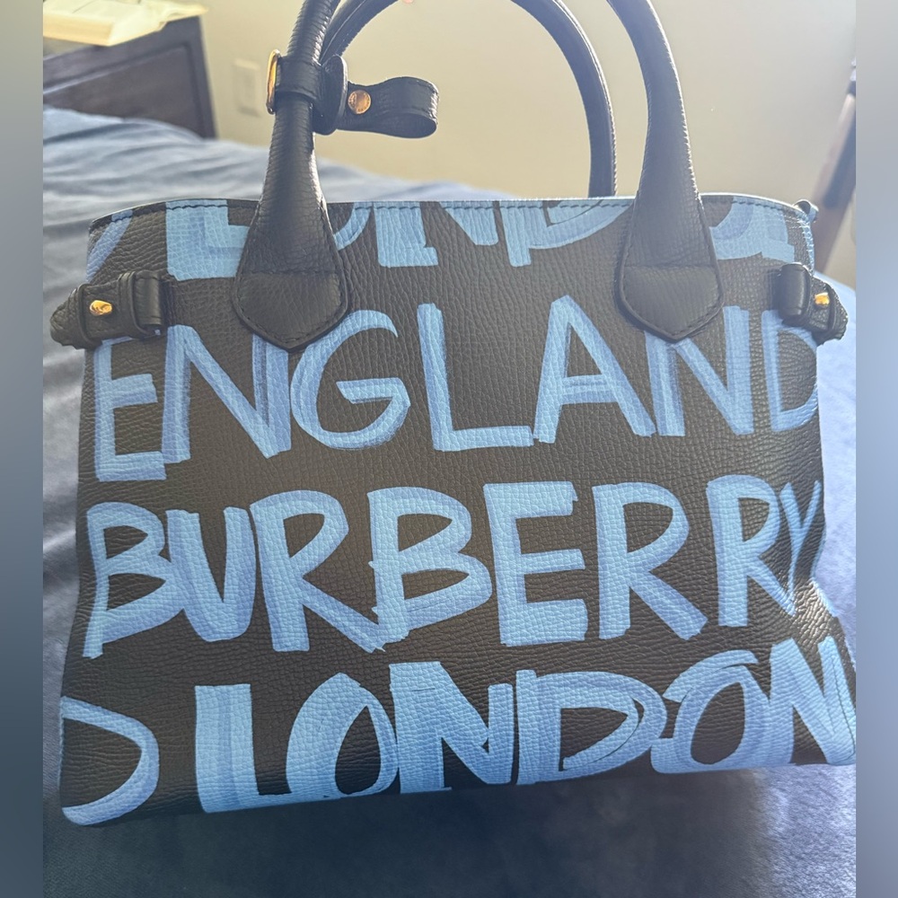 Authentic Burberry Graffiti Logo Leather Tote—Never Used